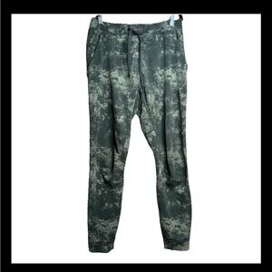 Lululemon City Sweat Jogger Pants Green Print French Terry Size M